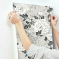 Drew Barrymore Flower Home Vintage Floral Gray Peel & Stick Wallpaper