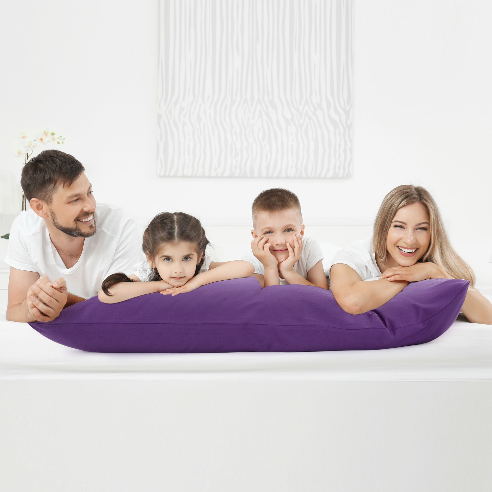 Unique Bargains Cotton Zipper Closure Breathable Body Pillowcase Grape 20"x54"