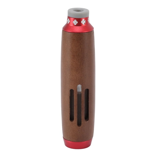 Mini cenicero de coche de madera de nogal de gran capacidad con patrón de flor de ciruelo portátil de mano bandeja de ceniza de cigarrillo para automóvil rojo