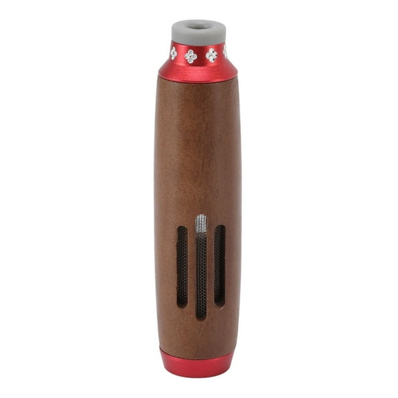 Mini cenicero de coche de madera de nogal de gran capacidad con patrón de flor de ciruelo portátil de mano bandeja de ceniza de cigarrillo para automóvil rojo
