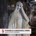 thumbnail image 6 of Haunted Hill Farm 6.5 Ft Life-Size Animatronic Bride Indoor/Outdoor Halloween Decoration, Multicolor, HHLADY-2FLSA, 6 of 13