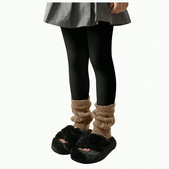 Xyant Tights for Toddler Girl Fleece Lined Thermal Tone Legging Pantyhose Plus Size Warm Pants Winter Cute Stockings for Girls (Black,2-3 Years)