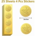 thumbnail image 2 of Sello adhesivo dorado con estrella en relieve con el "Empleado del mes", 2 pulgadas, 100 unidades, autoadhesivo, dorado, con relieve alrededor de la medalla., 2 of 9