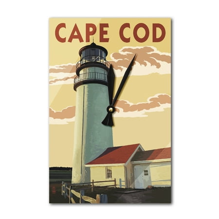 Cape Cod, Massachusetts - Lighthouse - Lantern Press Artwork (Acrylic Wall Clock)