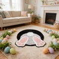 thumbnail image 1 of Alfombra de baño de fibra de poliéster con forma de huevo de Pascua, con diseño de conejo de Pascua, ideal para dormitorio, decoración de baño, decoración de habitación, artículos esenciales para cruc, 1 of 6