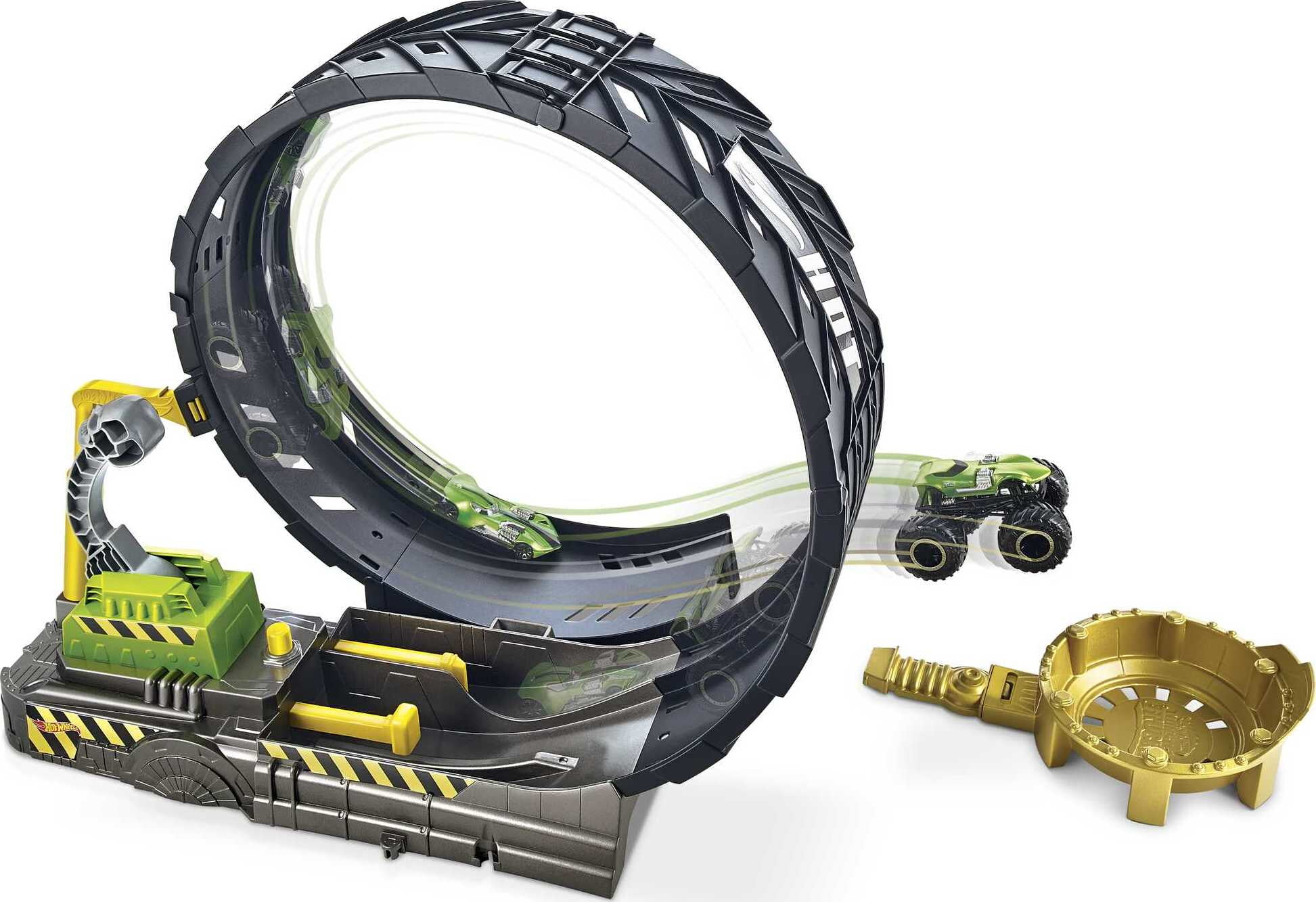 Hot Wheels Monster Trucks Epic Loop Challenge Playset with 1 Toy Truck & 1  Car in 1:64 Scale 