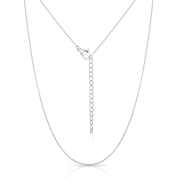 Silvora Silver Chain Necklace for Women Rolo Cable Necklace Chain Replacement for Pendant 316L Stainless Steel Non Tarnish 1mm 18 Inch Jewelry Gifts for Girlfriend Valentine's Day