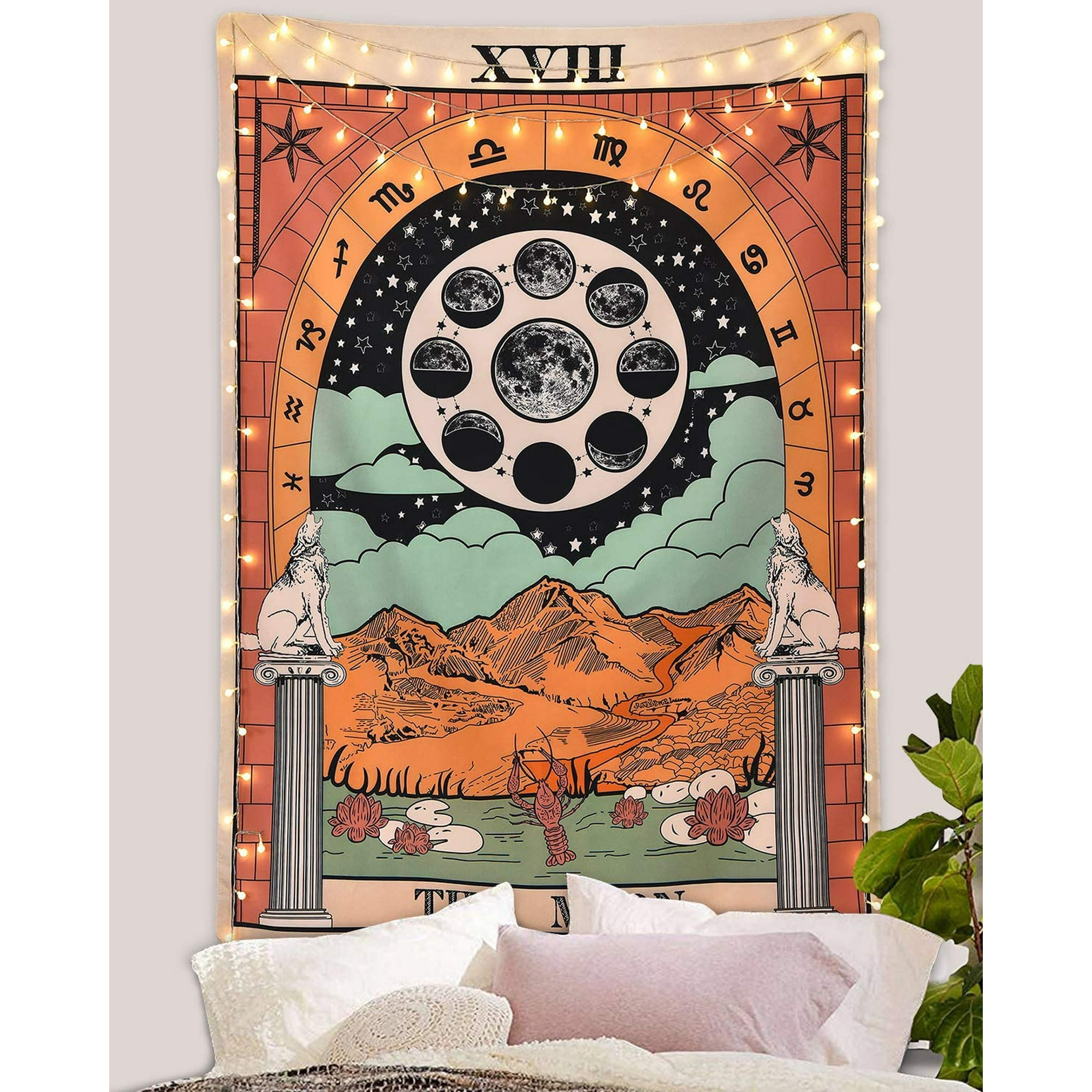 Tarot card moon tapestry hotsell