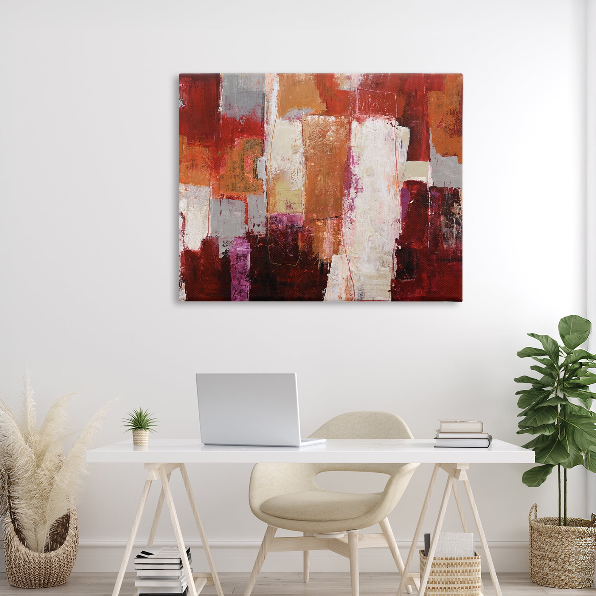 Deconstructed City Abstract Canvas Wall Art, design by Design Fabrikken