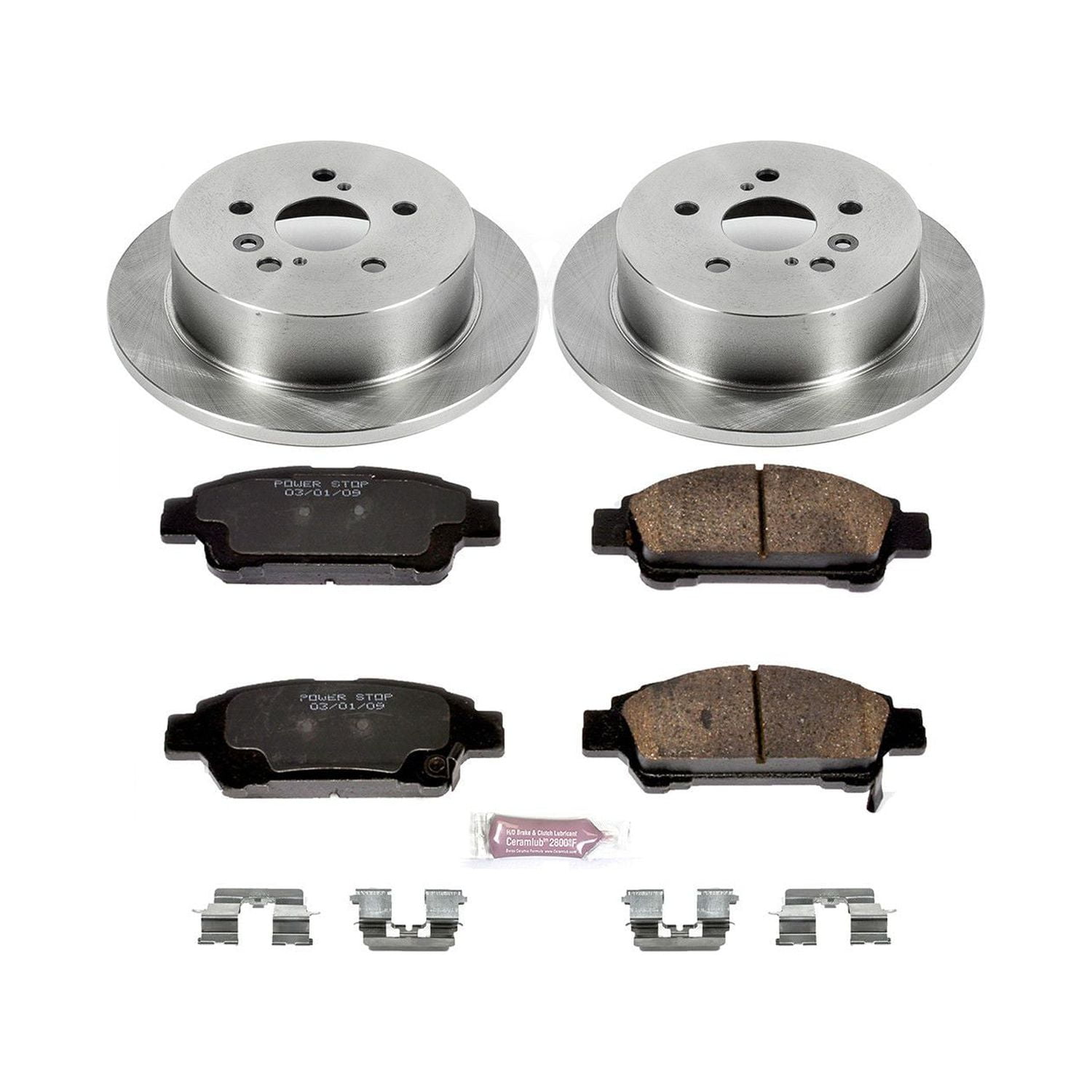Power Stop Rear Stock Replacement Brake Pad and Rotor Kit KOE5498