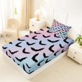 thumbnail image 2 of Manfei Halloween Bat Print Twin Fitted Sheet,Ghost And Pumpkin Bedding,2 Pieces,1 Fitted Sheet and 1 Pillowcase, 2 of 6