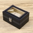 thumbnail image 3 of EeaseCA Watch Box Large 3 Grids Mens Black PU Leather Display Jewelry Case Organizer Gift Box Storage Case with Lock and Mirror, 3 of 8