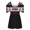 thumbnail image 4 of Usmixi Summer Tee Shirt for Women Women's Cold Shoulder Tops Empire Waist Top Western Ethnic Diamond Print Short Sleeve Shirts Casual Blouses Tunics Red XXXL, 4 of 5