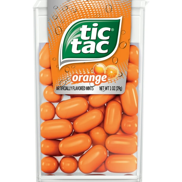 Tic Tac Fresh Breath Mints, Orange, Bulk Hard Candy Mints, 1 oz Singles