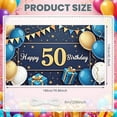 thumbnail image 2 of Blue Gold Theme Happy 50th Birthday Banner Star Pattern 50th Birthday Display Balloon Decor Gift Box Design 50th Celebration Background for 50th Birthday Party Adult Celebration Milestone Event, 2 of 3
