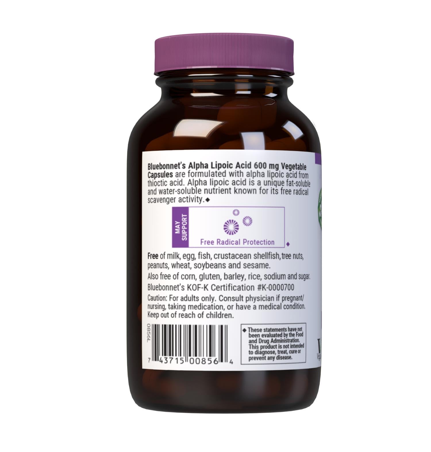 Bluebonnet Nutrition Alpha Lipoic Acid 600mg, Antioxidant, 60