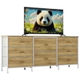 thumbnail image 1 of Yeshouse Cómoda para TV LED de 63" con 8 cajones de tela, estructura de acero e iluminación LED, almacenamiento para TV de hasta 75", ideal para dormitorio y sala de estar, 1 of 9