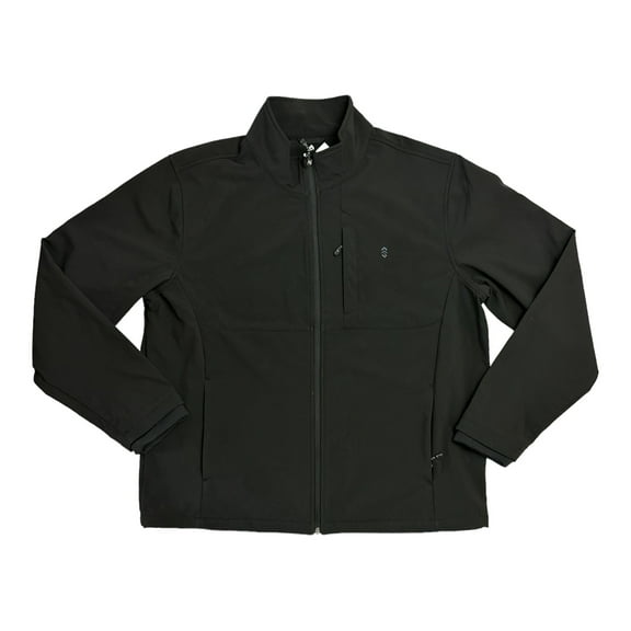 Free Country Men's Long Sleeve Free Cycle Softshell Wind Water Resistant Jacket (Jet Black, XXL)