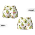 thumbnail image 5 of Kdxio Avocado Playing Music Print Workout Shorts for Women Seamless Soft Smooth Gym Yoga Scrunch Active Shorts, 5 of 9