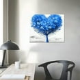 thumbnail image 3 of Nawypu Artsbay Heart Shaped Tree Canvas Painting Blue Romantic Love Tree Picture Print Black and White Horizon Wall Art Gallery Wrapped Artwork Home Decor Framed for Living Room Kitchen Decoration, 3 of 4