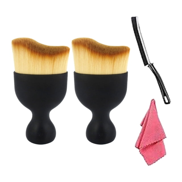 Xihbxyly Kit de Limpieza para Coche, 8 Cepillos Suaves, Herramientas para Detalles Interiores, Cerdas Antirayaduras, Mango Cómodo, Multiusos, Esencial para Propietarios de Coches.
