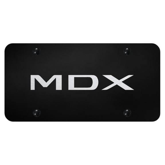 Acura MDX Laser Etched Logo License Plate (Black)