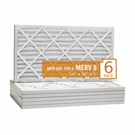 14x30x1 Key Pleat Purolator Air Filter - MERV 8 (6 Pack)