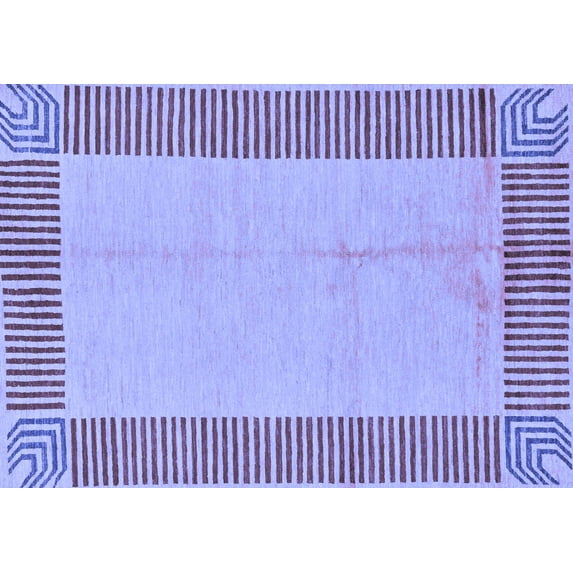 Ahgly Company Indoor Rectangle Abstract Blue Modern Area Rugs, 8' x 12'