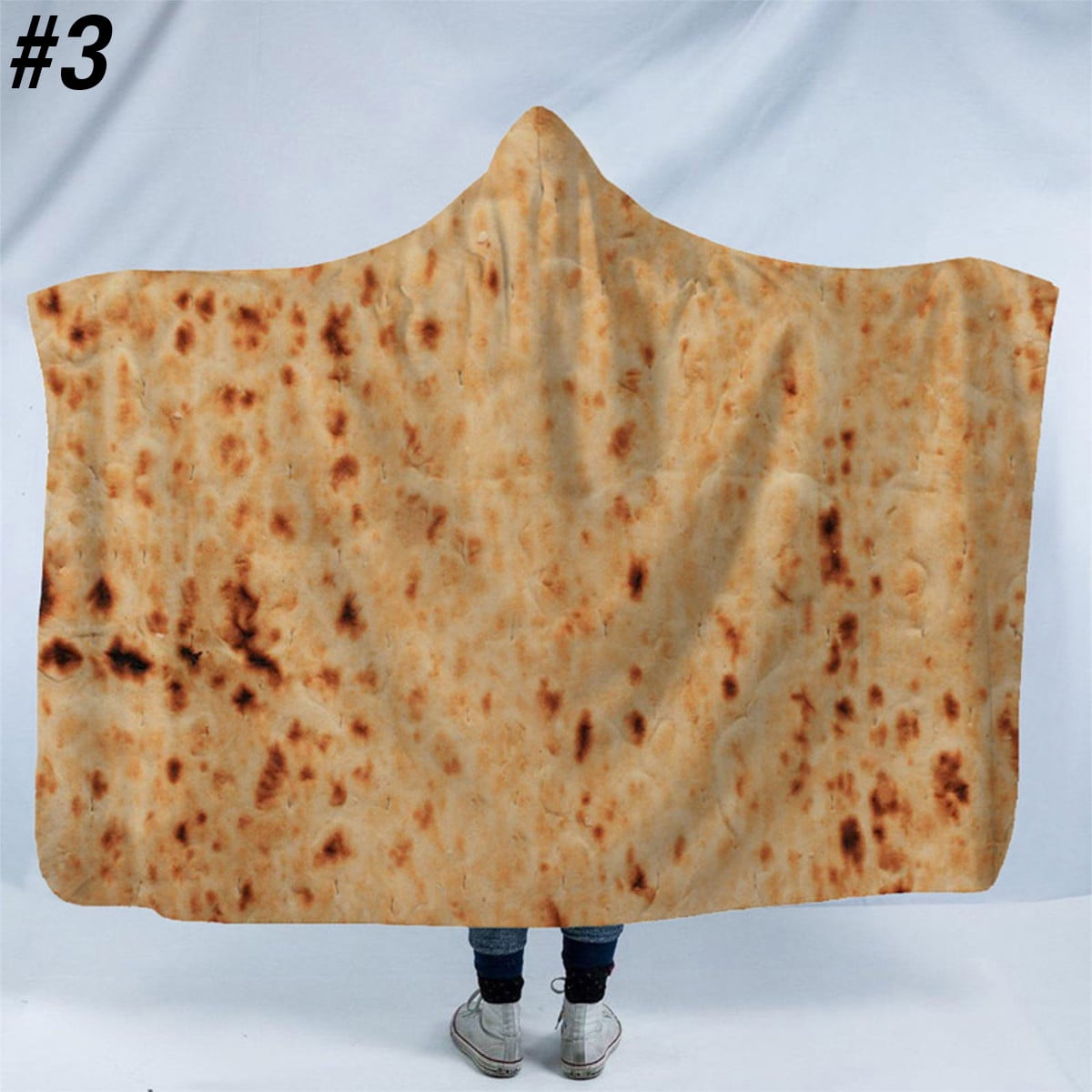 Tortilla Blanket Hoodie Wearable Burritos Blanket Tortilla Texture Soft