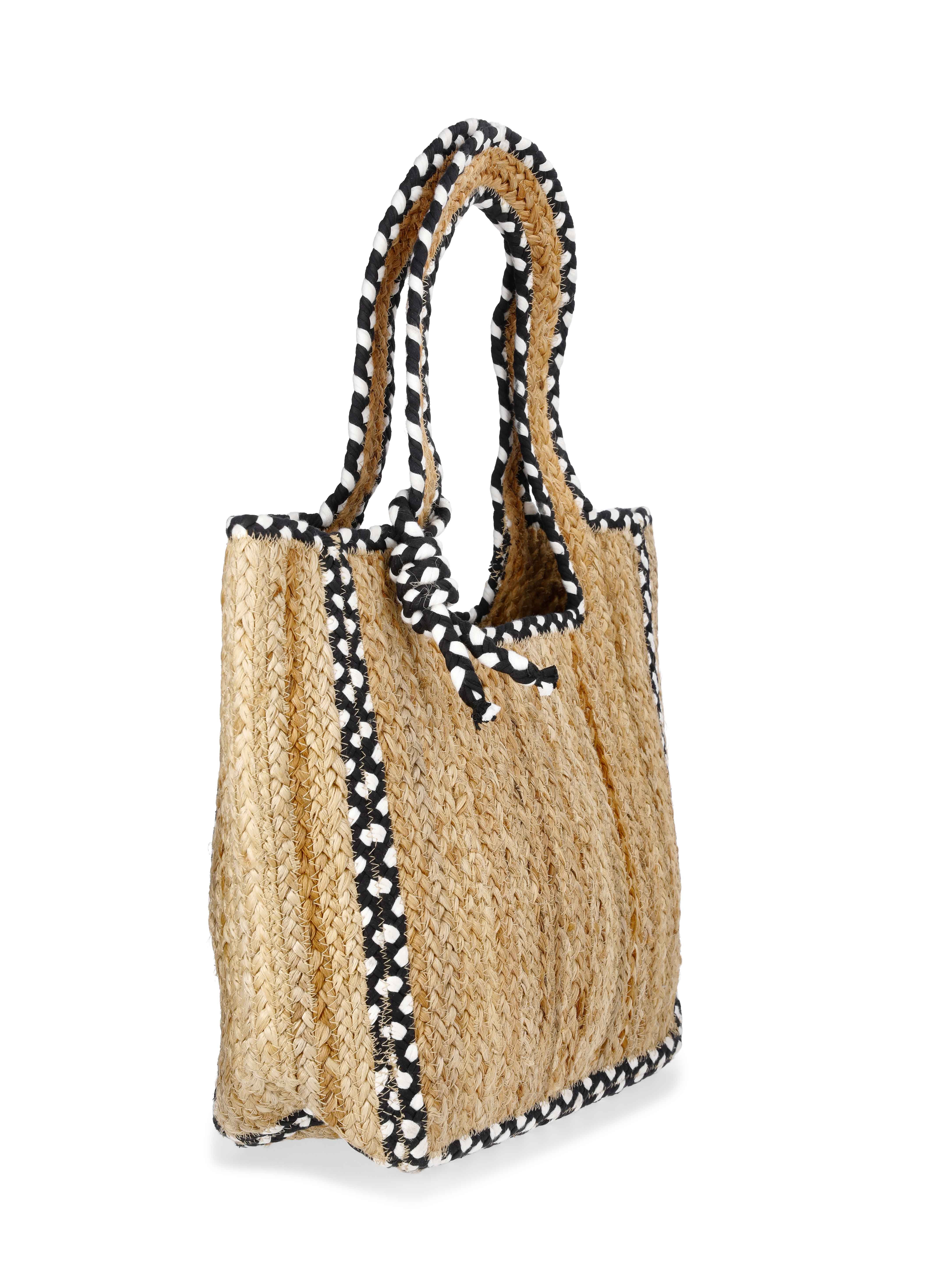 No Boundaries Women's Jute Tote, Black