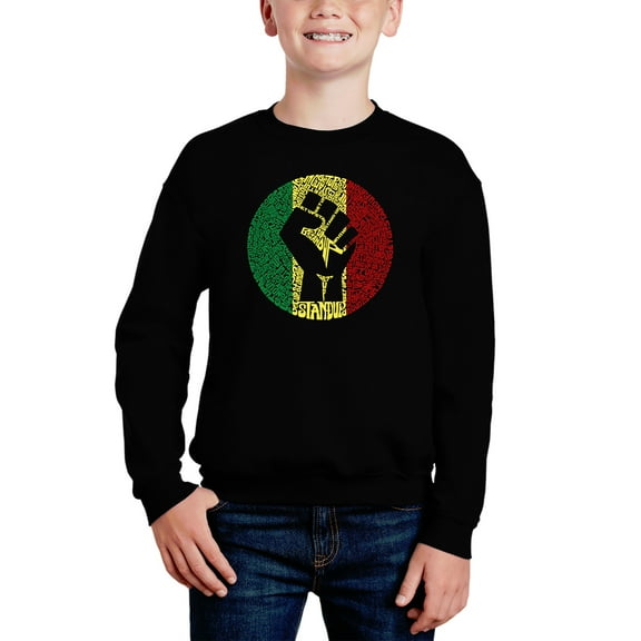 Get Up Stand Up - Boy's Word Art Crewneck Sweatshirt
