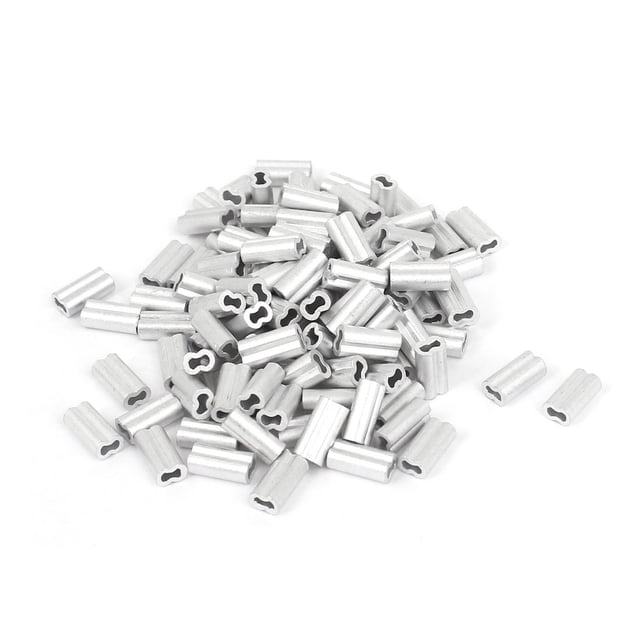 – ® 1 mm cuerda de alambre aluminio mangas Clip Accesorios Cable Crimpea 100pcs