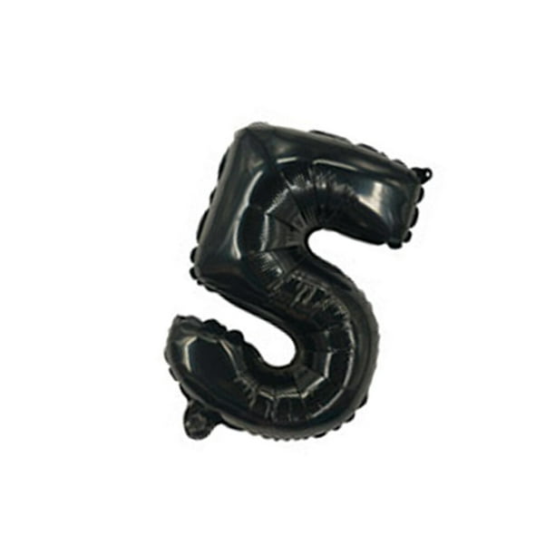 Kearding 16 pulgadas Tamaño grande Oro Plata Rosa Oro Número Globo Cumpleaños Decoraciones para fiestas de bodas Globos de aluminio Niño Niño Juguete Kits de decoración para fiestas negro cinco