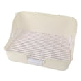 thumbnail image 2 of Caja de arena para conejos, jaula para mascotas, bandeja, accesorios para mascotas, animales pequeños, ropa de cama para mascotas pequeñas blanco, 2 of 9