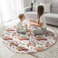 thumbnail image 3 of Red Truck with Fall Pumpkins Pattern Round Blanket,Comfortable Soft Flannel Throw Blanket,All Season,Warm Lightweight Blankets for Sofa Bed Couch Living Room Chair 60"x60", 3 of 5