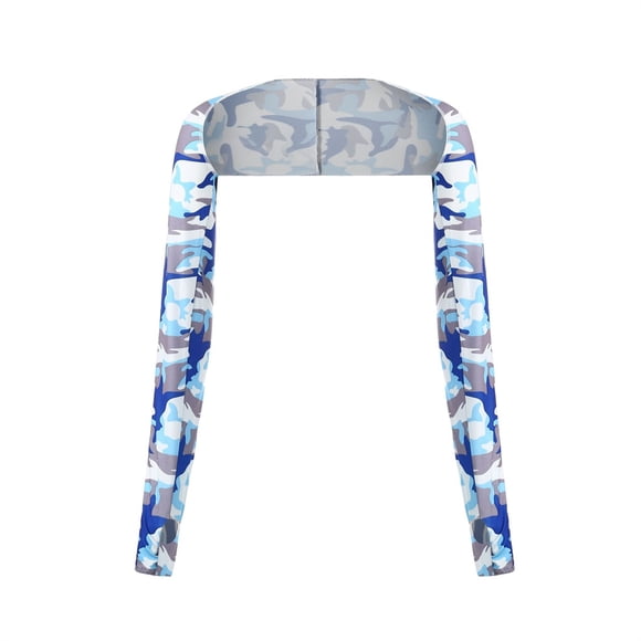 kurtrusly Mangas Para Brazos Para El Sol Sleeves Lightweight Sunscreen Enlarged Multiple Colors Elastic Cool Sleeves Different Patterns Camouflage Sky Blue