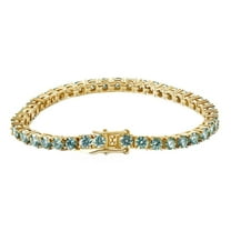 Blue Moissanite Tennis Bracelet Men Diamond Tennis Bracelet Wedding Bracelets for Women Lab Diamond Tennis Bracelet Gold 18K Plated Women's Tennis Bracelets