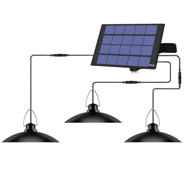 Juego de Lámparas Bloosom Solar Recargable Luz Exterior Luces Led Negro