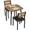 thumbnail image 1 of Bingirl Compact Dining Solution: 3-Piece Small Dining Table Set with Thick Wood Grain Tabletop and 2 Upholstered Chairs - Perfect for Small Kitchens or Dining Rooms - Brown, 1 of 9