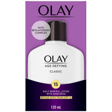 OLAY Age Defying Classic Daily Renewal Lotion, With Sunscreen, Classic 4 oz