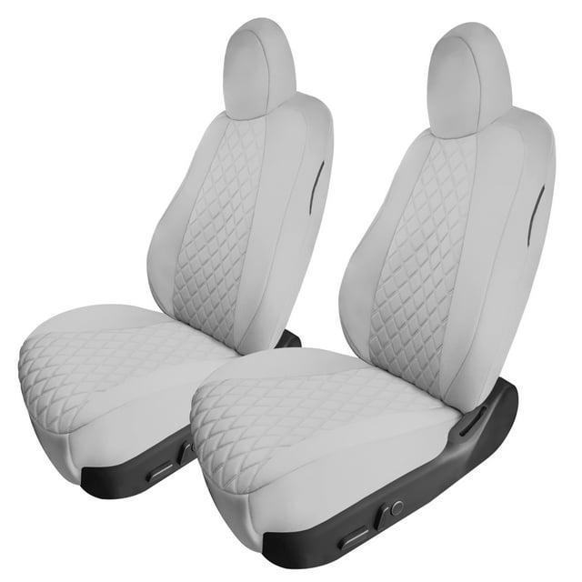For 2020-2025 Tesla Model Y FH Group Waterproof Neoprene Custom Fit Made Car Seat Covers - Front Set Solid Gray