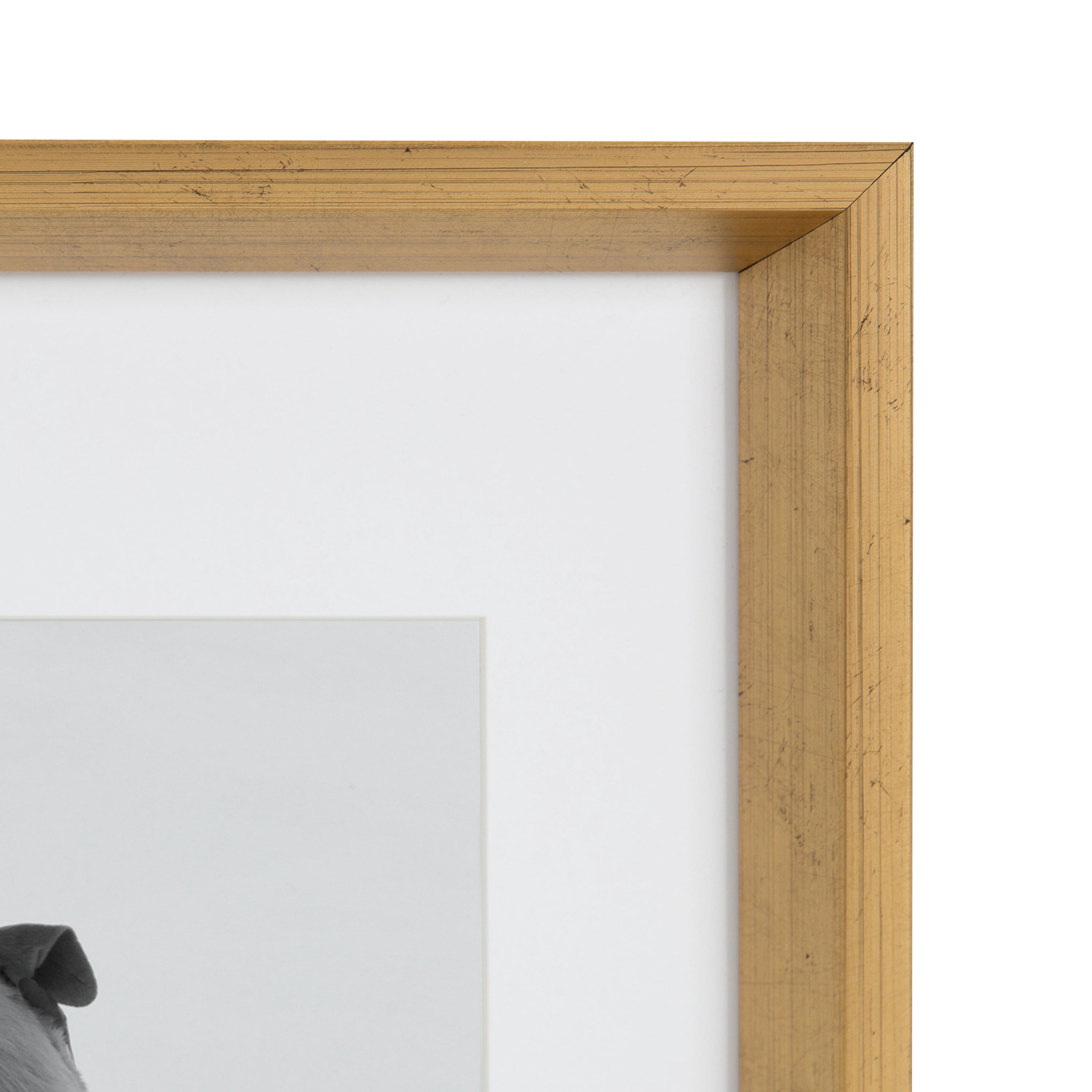 Kate and Laurel Calter Modern Wall Picture Frame Set, Gold 11x14 Matted to 8x10 , Pack of 4