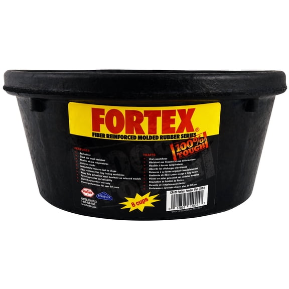 FORTEX-FORTIFLEX CR-20 Feeder Pan, 2 qt Volume, Rubber