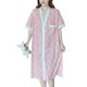 thumbnail image 1 of Mujeres robe camisón manga corta Loose fit lindo botón Abrigos de plumas elegante loungewear para el verano, 1 of 8