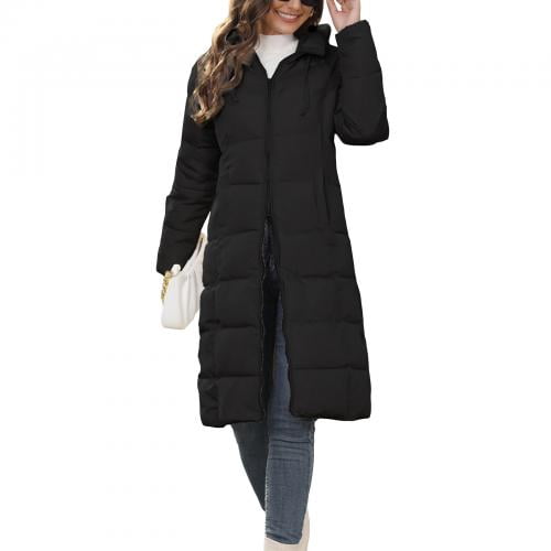 Women's Long Sleeve Lapel Zip Up Puffer Jacket Loose Short Winter Down Coats Solid Color Padded Coat Outerwear