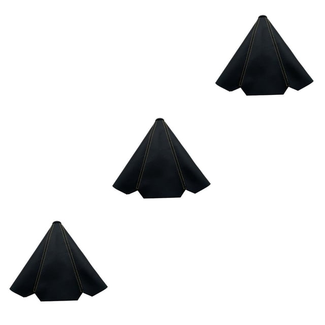 relayinert Car Shift Lever Collar Decoration Interior Shifter Boot Cover Automotive Knob Stick Modification Upgrading Control Yellow Line 3Set