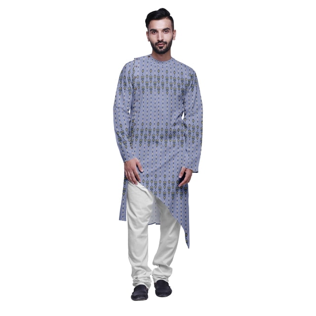 Atasi Ensemble Kurta Asymétrique Décontracté Imprimé pour Hommes Kurta Long de Designer pour Garçons