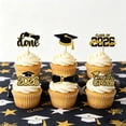 thumbnail image 4 of 2026 Graduation Cupcake Toppers Black Gold Glitter Cake Toppers 12Pcs for 2026 Graduation Party Decorations Supplies, 4 of 6