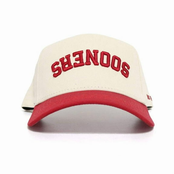 Sooners Embroidered Curved Brim Hat, Two-Tone Adjustable Baseball Cap for Sports Fans and Everyday Casual Wear, Comfortable Adjustable Hat for Supporters, Athletes, and Streetwear Lovers