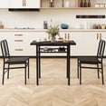 thumbnail image 4 of Gymax 3-Piece Rectangular Dining Table&Chairs Set Wooden Breakfast Nook w/Storage Rack Gray & Black, 4 of 10